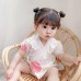 Cute Strawberry Print Snap Front Baby Girl Romper Summer Cotton Onesie