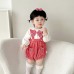 Cute Kids Plaid Romper Set Spring and Autumn New Style Triangle One-Piece 2-Piece Overalls Baby Bodysuit Cute Kids Plaid Romper Set Spring and Autumn New Style Triangle One-Piece 2-Piece Overalls Baby Bodysuit