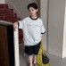 Children's loose fitting patchwork half sleeved top