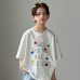 Embroidered Mid Sleeve Top