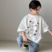 Embroidered Mid Sleeve Top