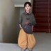 Children's printed cotton loose half sleeved top