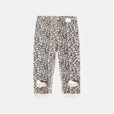 Cute Cartoon Leopard Print Long Pants for Girls Spring Autumn Casual Bottoms Kids' Stretchy Leggings