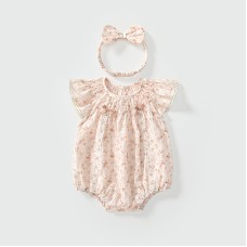 Floral flying sleeve jumpsuit