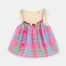 Girls' Set Summer Fashionable Baby Girl Tank Top Plaid Outfit Lightweight Two-Piece Set