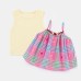 Girls' Set Summer Fashionable Baby Girl Tank Top Plaid Outfit Lightweight Two-Piece Set