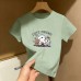 Summer New Children's Short Sleeve T-Shirt for Boys and Girls, Pure Cotton Kids Round Neck Cartoon Print Top