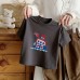 Summer New Children's Short Sleeve T-Shirt for Boys and Girls, Pure Cotton Kids Round Neck Cartoon Print Top