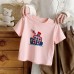 Summer New Children's Short Sleeve T-Shirt for Boys and Girls, Pure Cotton Kids Round Neck Cartoon Print Top