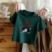 Summer New Children's Short Sleeve T-Shirt for Boys and Girls, Pure Cotton Kids Round Neck Cartoon Print Top