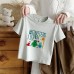 Summer New Children's Short Sleeve T-Shirt for Boys and Girls, Pure Cotton Kids Round Neck Cartoon Print Top