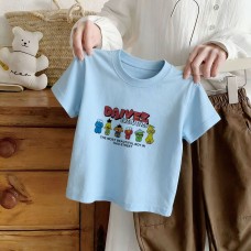 Children's Short Sleeve T-Shirt Pure Cotton Cartoon Print Top