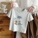 Children's Short Sleeve T-Shirt  Pure Cotton Cartoon Print Top