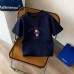 Summer New Children's Short Sleeve T-Shirt for Boys and Girls, Pure Cotton Kids Round Neck Cartoon Print Top