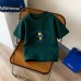 Summer New Children's Short Sleeve T-Shirt for Boys and Girls, Pure Cotton Kids Round Neck Cartoon Print Top