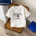 Summer New Children's Short Sleeve T-Shirt for Boys and Girls, Pure Cotton Kids Round Neck Cartoon Print Top