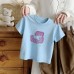 Summer New Children's Short Sleeve T-Shirt for Boys and Girls Cartoon Print Casual Top