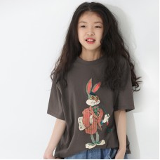 Cute Cartoon Print Short Sleeve T-Shirt for Kids