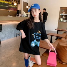 Girls' Casual Loose Oversized Short Sleeve T-Shirt,