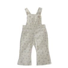 Floral print overalls set with adjustable overalls and straight leg pants