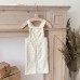 Floral print overalls set with adjustable overalls and straight leg pants