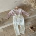High impact strap overalls for baby girls