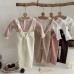 High impact strap overalls for baby girls