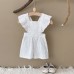 Knitted overalls shorts with floral print cute and casual mid waist