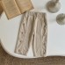 Flower embroidery high waisted versatile loose casual pants