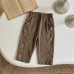 Flower embroidery high waisted versatile loose casual pants