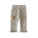 Lace hem floral pattern casual leggings Lace hem floral pattern casual leggings