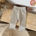 Lace hem floral pattern casual leggings Lace hem floral pattern casual leggings