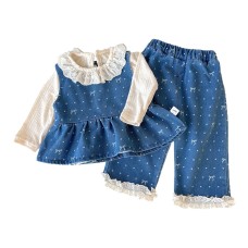 Cowboy vest wide leg pants set