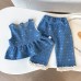 Cowboy vest wide leg pants set Cowboy vest wide leg pants set