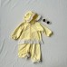Hooded long sleeved zipper cardigan long pants set