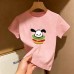 Summer New Children's Short Sleeve T-Shirt for Boys and Girls, Pure Cotton Kids Round Neck Cartoon Print 