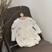 Flower embroidery girl's cute crawling clothes