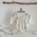 Flower embroidery girl's cute crawling clothes