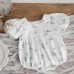Floral soft bubble sleeves clothing triangle crawling