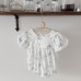 Floral soft bubble sleeves clothing triangle crawling