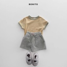 Checkered pants solid color top two-piece split set