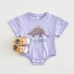 Dinosaur printed short sleeved baby climbing clothes