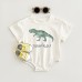 Dinosaur printed short sleeved baby climbing clothes