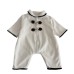 Cow horn button crawling clothes baby jumpsuit autumn and winter