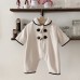 Cow horn button crawling clothes baby jumpsuit autumn and winter
