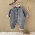 Grey thick woolen jumpsuit for babies in autumn and winter Grey thick woolen jumpsuit for babies in autumn and winter