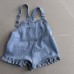 Lace large pocket shoulder strap shorts