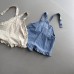 Lace large pocket shoulder strap shorts