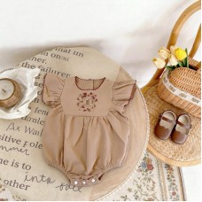 Flying sleeve cotton linen jumpsuit