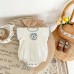 Flying sleeve cotton linen jumpsuit